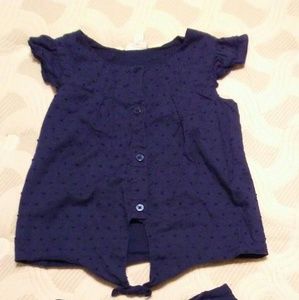 Girls Navy Blue Crown and Ivy Short Set